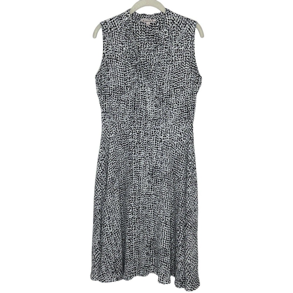 Nanette Lepore Women’s Sleeveless Tie Waist Animal Print Flare Dress Size 6